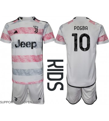 Juventus Paul Pogba #10 Bortatröja Barn 2023-24 Kortärmad (+ korta byxor)